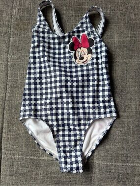 Disney Navy and White Gingham Minnie Mouse One-Piece Swimsuit